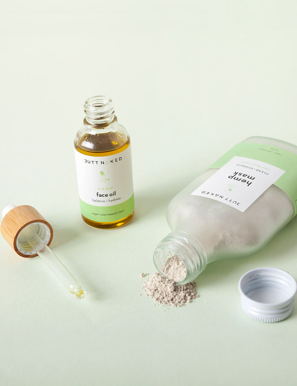 Natural hemp ingredients in Hello Hydration Hemp Kit - Organic, Vegan, and Waterless Skincare