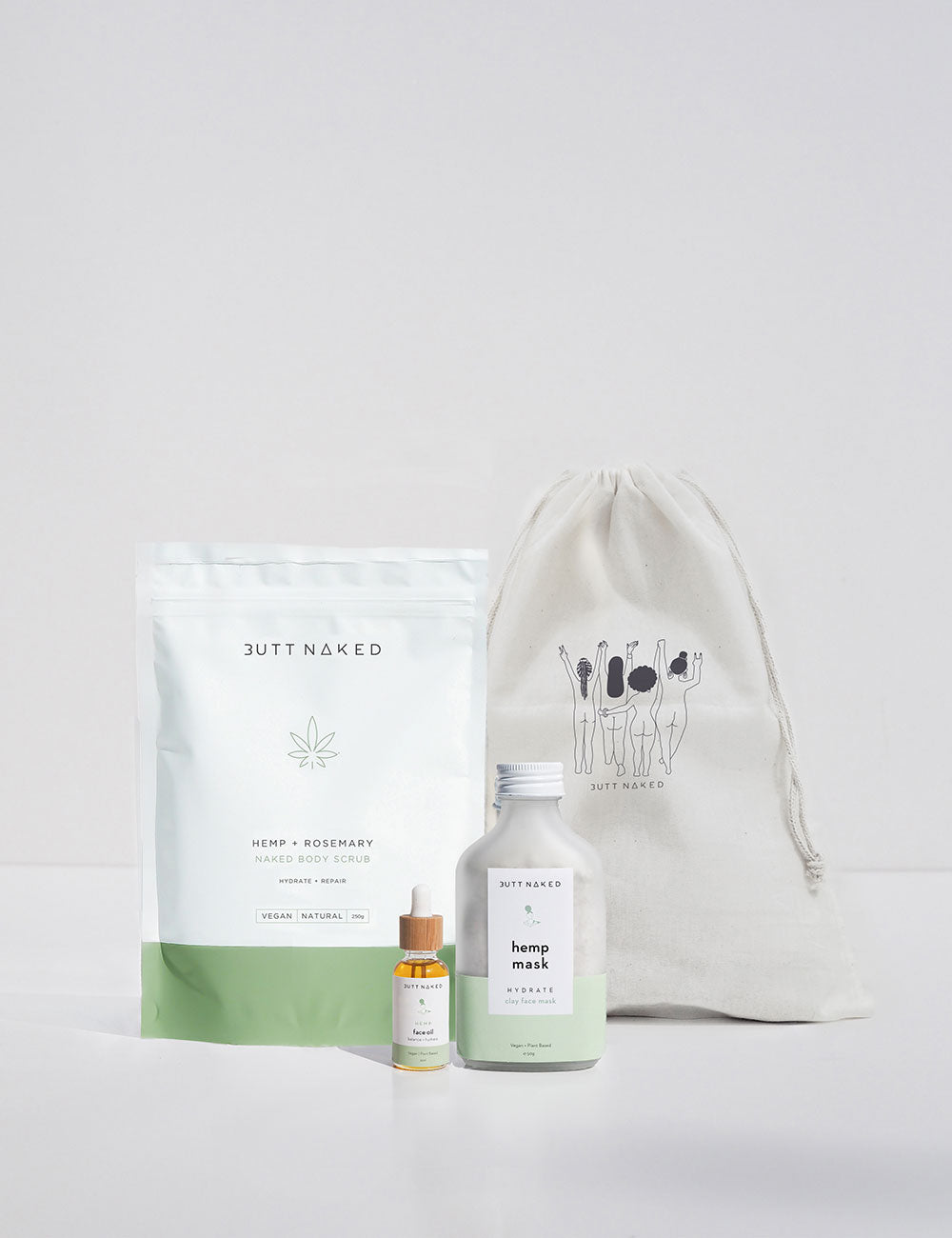 Hello Hydration Hemp Kit by Butt Naked - Natural, Vegan, Cruelty-Free Skincare Set